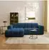 Masseno TISI Ecksofa L-Form, blau, Strukturstoff, 274x165cm (800002130712)