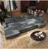 Masseno Gaian Wohnlandschaft U-Form Velours grau mit Schlaffunktion