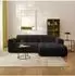 Masseno TISI Ecksofa L-Form, Strukturstoff, schwarz (ARAGON 99)