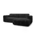 Masseno TISI Ecksofa L-Form, Strukturstoff, schwarz (ARAGON 99)