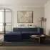 Selsey Novals Ecksofa L-Form, 4-Sitzer, Chenille dunkelblau, 278cm