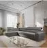 Masseno Hestion Ecksofa L-Form Velours grau mit Schlaffunktion (800002130754)