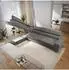 Masseno Hestion Ecksofa L-Form Velours grau mit Schlaffunktion (800002130754)