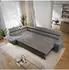 Masseno Hestion Ecksofa L-Form Velours grau mit Schlaffunktion (800002130754)