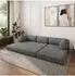 Masseno KELI modulares Ecksofa mit Schlaffunktion, Bouclé, grau (QUELLE 92)