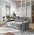 Masseno Solan Schlafsofa Velours-Stoff hellgrau (800002130309)