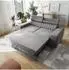 Masseno Solan Schlafsofa Velours-Stoff hellgrau (800002130309)
