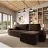 Masseno Galvis Ecksofa L-Form, Velours, braun, mit Schlaffunktion (800001532824)