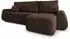 Masseno Galvis Ecksofa L-Form, Velours, braun, mit Schlaffunktion (800001532824)