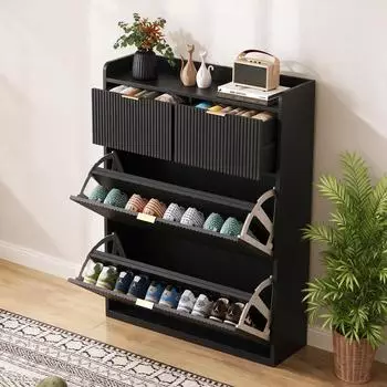 Gerster Modulares Cordsofa 3-Sitzer mit Hocker, kratzfest, schwarz (251231XJW0201)