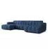 Masseno AENIS Ecksofa U-Form, Strukturstoff blau, 398x85x165cm (800002130533)