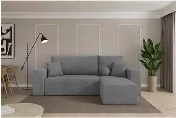 ALTDECOR SENO-L Ecksofa mit Schlaffunktion, Velours, grau, 249x139cm (800002085440)
