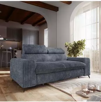 Masseno Benete Schlafsofa 2-Sitzer Cordstoff grau (800002130453)