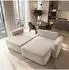 Masseno Belise Ecksofa L-Form, Velours, creme, mit Schlaffunktion (800001592884)
