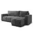Masseno Ramil Ecksofa Chenille grau mit Schlaffunktion, L-Form, 240x149cm