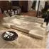 Masseno GAIAN Wohnlandschaft U-Form Velours creme mit Schlaffunktion (800002130703)