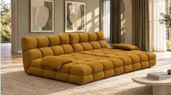 Kawola AMIA Big Sofa Velvet, cognac, 3-Sitzer (KA493022F)