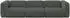 ALTDECOR MIRA-S2 modulares Sofa 3-Sitzer, grün, Velours (800002031033)