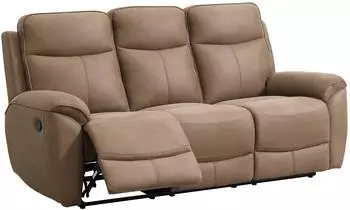 Beautysofa Dolce 3-Sitzer-Relaxsofa mit R&uuml;ckenlehnenverstellung, Velours, sandfarben, 215cm
