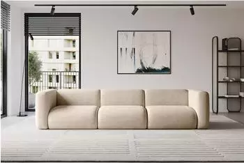 ALTDECOR Modulares Sofa MIRA-S2 3-Sitzer, Velours, beige, 319x89x70cm (800002028048)