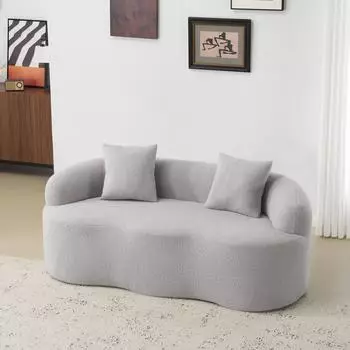 MODFU 2-Sitzer Loungesofa mit Wellendesign und 2 Kissen