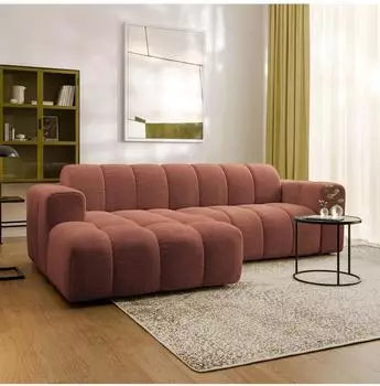 Masseno TISI Ecksofa L-Form, orange, Strukturstoff, 274x165cm (800002130716)