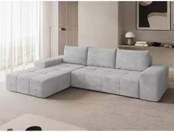 Mirjan24 Tonseo L Ecksofa mit Schlaffunktion und Bettkasten, Chenille-Bezug