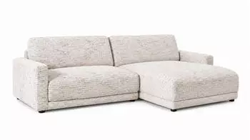Kawola MARLIN Ecksofa Stoff cremewei&szlig;, Longchair rechts