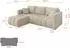 ALTDECOR GARD-L Ecksofa mit Schlaffunktion, Velours, creme, 226x146x85cm (800002085297)