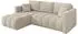 ALTDECOR GARD-L Ecksofa mit Schlaffunktion, Velours, creme, 226x146x85cm (800002085297)