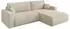 ALTDECOR BERY-L Ecksofa mit Schlaffunktion, Velours, creme, 276x193x88cm (800002086001)