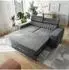 Masseno Solan Schlafsofa Velours-Stoff grau (800002130304)