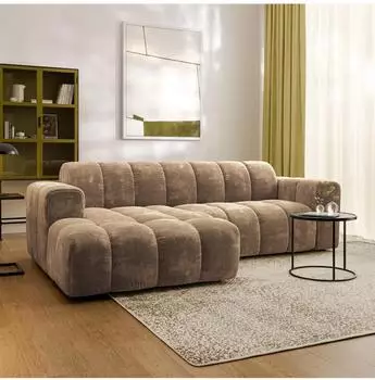 Masseno TISI Ecksofa L-Form, Chenille, beige, 274x165cm (800002130321)