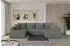 ALTDECOR Mila-U Wohnlandschaft U-Form mit Schlaffunktion, grau, Bouclé, 378x194x86cm (800002085338)
