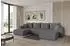 ALTDECOR Mila-U Wohnlandschaft U-Form mit Schlaffunktion, grau, Bouclé, 378x194x86cm (800002085338)