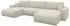 ALTDECOR BERY-U Wohnlandschaft U-Form mit Schlaffunktion & Bettkasten, Bouclé beige, 377x193x88cm (800002085781)