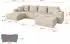 ALTDECOR Mila-U Wohnlandschaft U-Form mit Schlaffunktion, creme, Velours (800002085323)