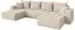 ALTDECOR Mila-U Wohnlandschaft U-Form mit Schlaffunktion, creme, Velours (800002085323)