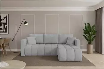 ALTDECOR GARD-L Ecksofa mit Schlaffunktion und Bettkasten, L-Form, grau, 226x146x85cm (800002085589)