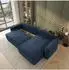 Masseno Belaro Ecksofa Chenille blau mit Schlaffunktion, L-Form (800001593240)