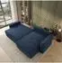 Masseno Belaro Ecksofa Chenille blau mit Schlaffunktion, L-Form (800001593240)