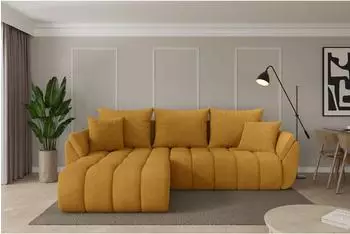 ALTDECOR TOKO-L-v1 Ecksofa mit Schlaffunktion, Cord, senfgelb, 277x194cm (800002085961)