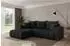 ALTDECOR MILA-L-v1 Ecksofa mit Schlaffunktion, L-Form, Velours, schwarz, 277x195x86cm (800002085775)