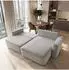 Masseno Belise Ecksofa hellgrau Velours mit Schlaffunktion, L-Form 252x162cm (800001592898)