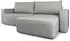 Masseno Belise Ecksofa hellgrau Velours mit Schlaffunktion, L-Form 252x162cm (800001592898)