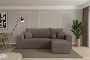 ALTDECOR SENO-L Ecksofa mit Schlaffunktion Boucl&eacute; braun 249x139x85cm (800002085415)
