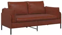 vidaXL 2-Sitzer Sofa Gl&auml;nzendes Braun 188 x 81 x 89 cm Kunstleder