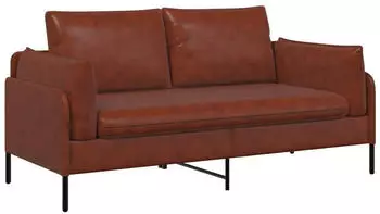 vidaXL 2-Sitzer Sofa Kunstleder, gl&auml;nzendes Braun, 188x81x89cm