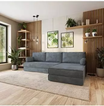 Masseno ANKO modulares Ecksofa mit Schlaffunktion, grau, L-Form (800001993845)