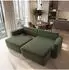 Masseno Belise Ecksofa L-Form olivgrün Velours mit Schlaffunktion (800001592901)